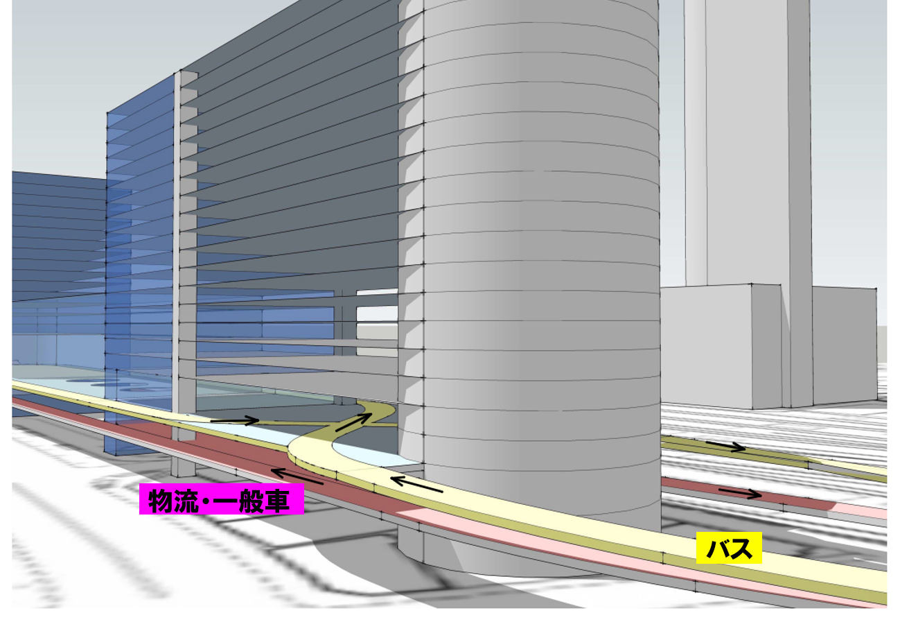 名古屋駅における高速道路結節による多モード化（MURC研究員提案）