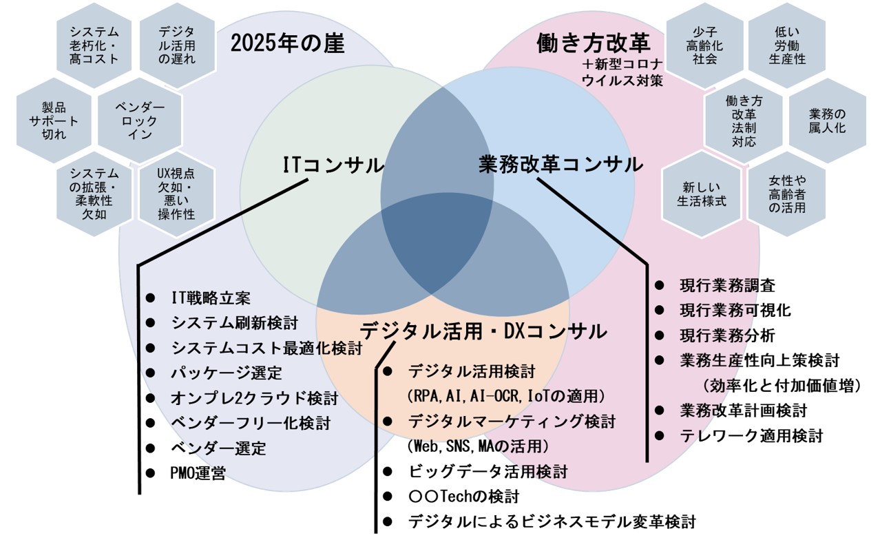 お客様課題とデジタルイノベーションのコンサルティング領域